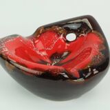 French mid century vintage ceramic bowl vallauris drip glaze organic shape