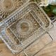 Duralex vintage glass and silver metal tray/servant