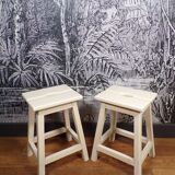 Pair of old farm stools