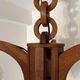 Art Deco chandelier in wood and glass from Clichy