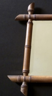 Nice mirror carved the way bamboo