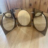 Two-tone smoked triptych mirror from the 60s