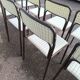 Set of 12 vintage Danish metal and fabric chairs