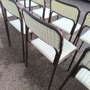 Set of 12 vintage Danish metal and fabric chairs