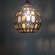 Old art deco pendant lamp - Partitioned and colored glass globe - 1930