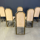 Vintage brass dining chairs by Belgochrom, 1970s