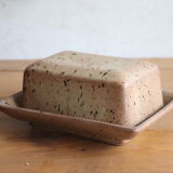 Speckled stoneware butter dish
