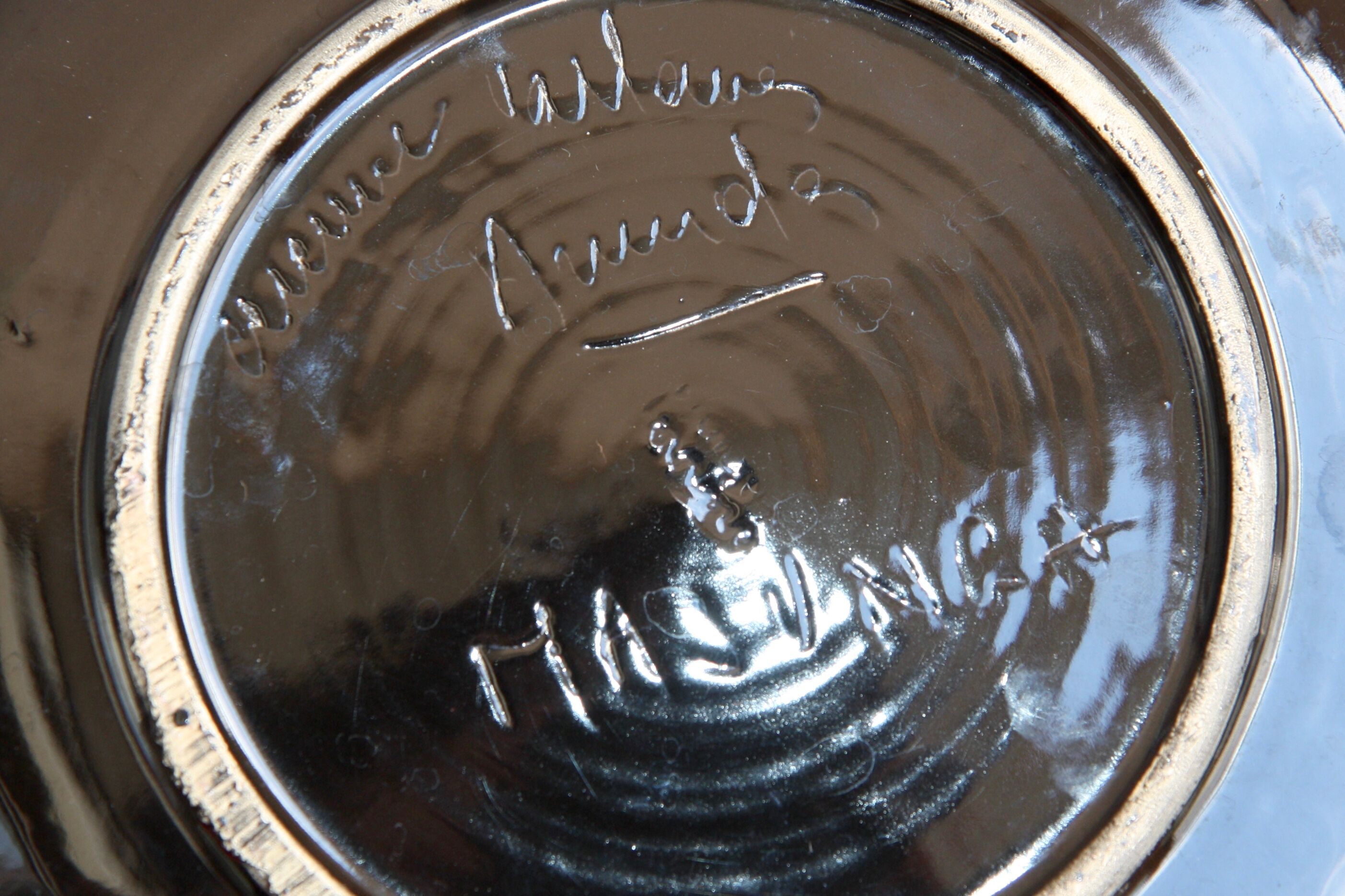 Plate Cerenne Vallauris, decoration of fish.