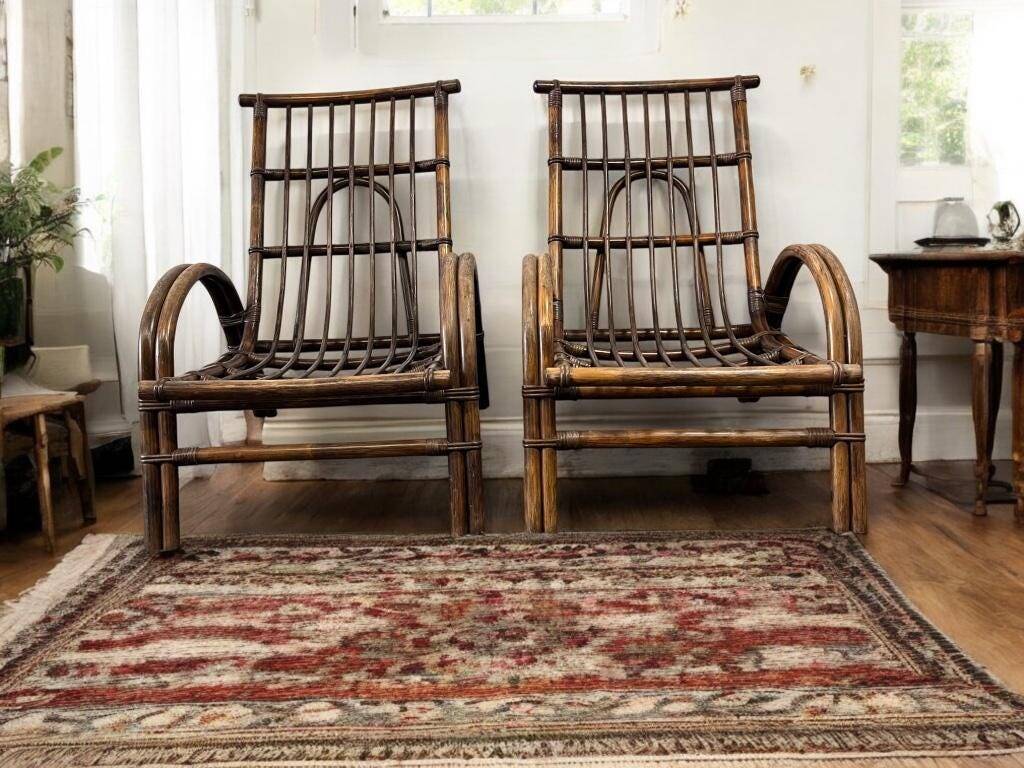 2 fauteuils vintage en rotin