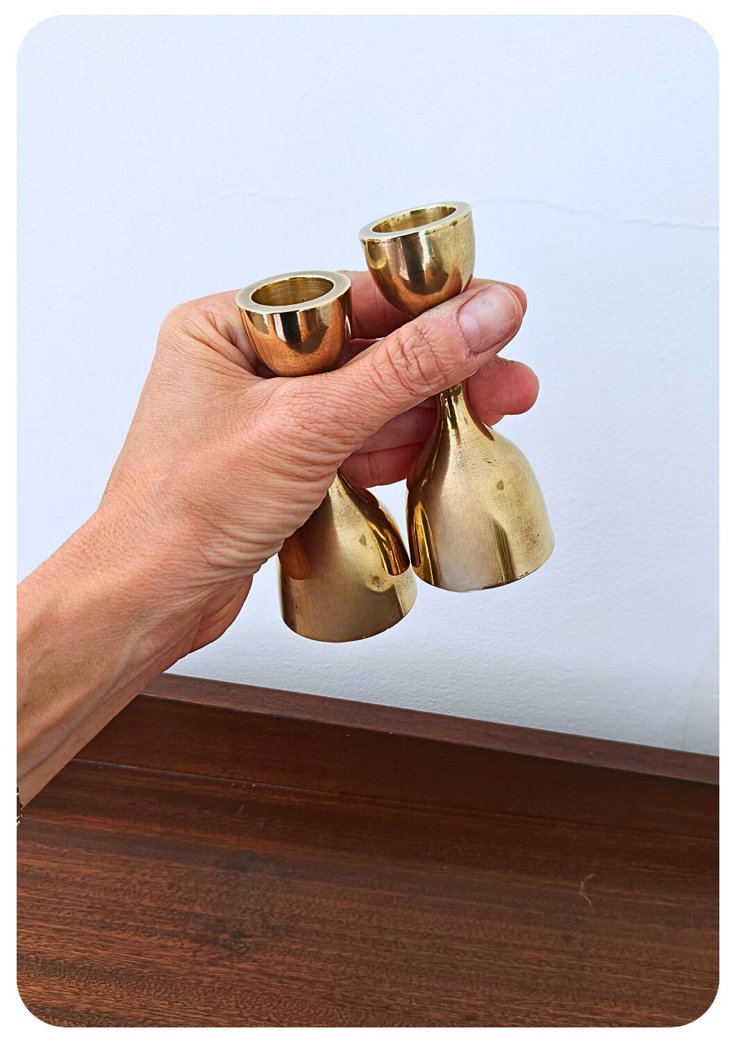 Vintage Solid Brass Candle Sticks - set of 2