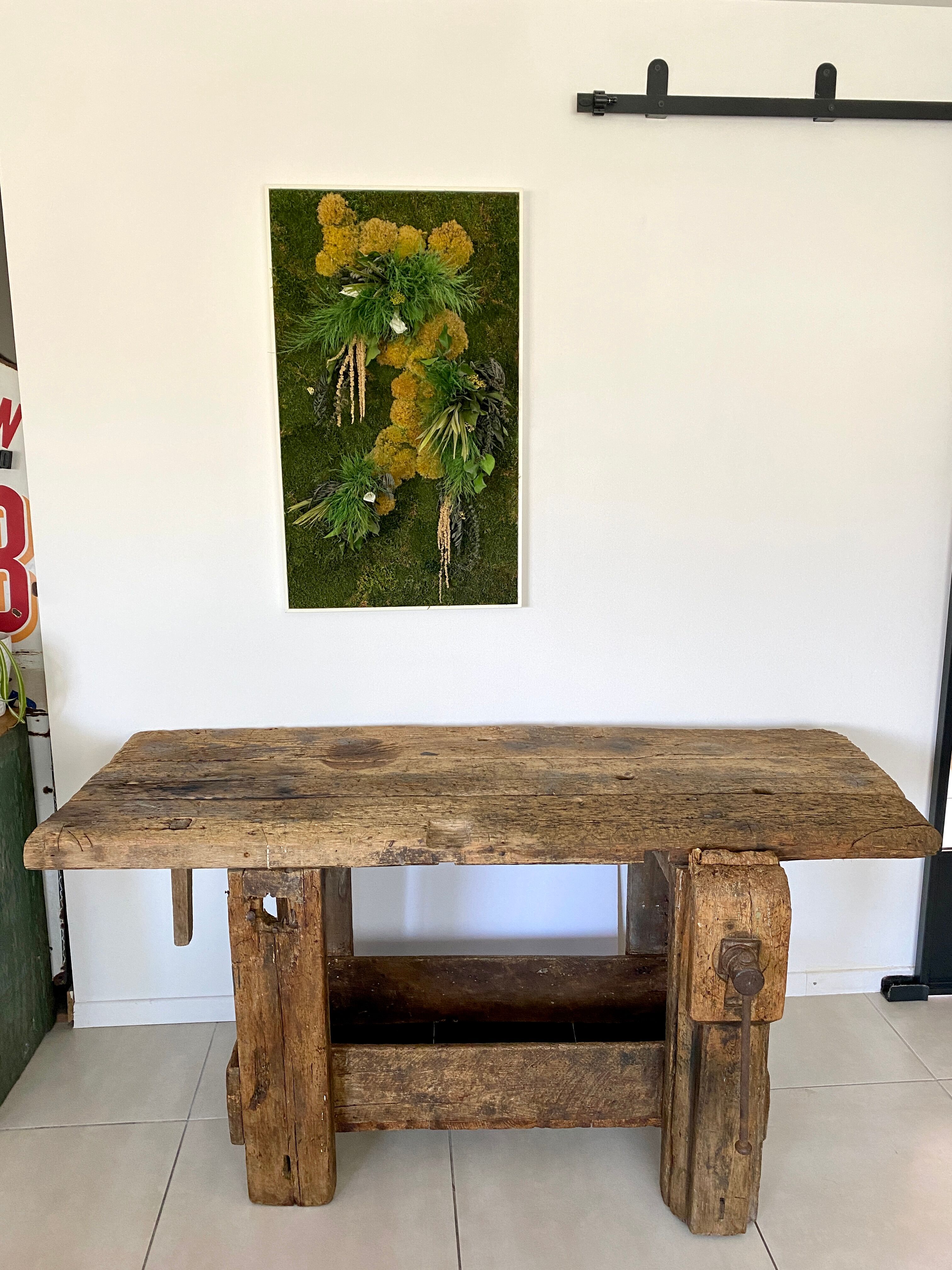Old wooden workbench