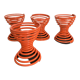 Series of 4 vintage poppies orange spring