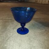 Glass cup of Biot, cobalt blue