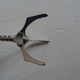 Large Sugar or Ice Pinch 19 cm streaked handle in vintage stainless steel circle