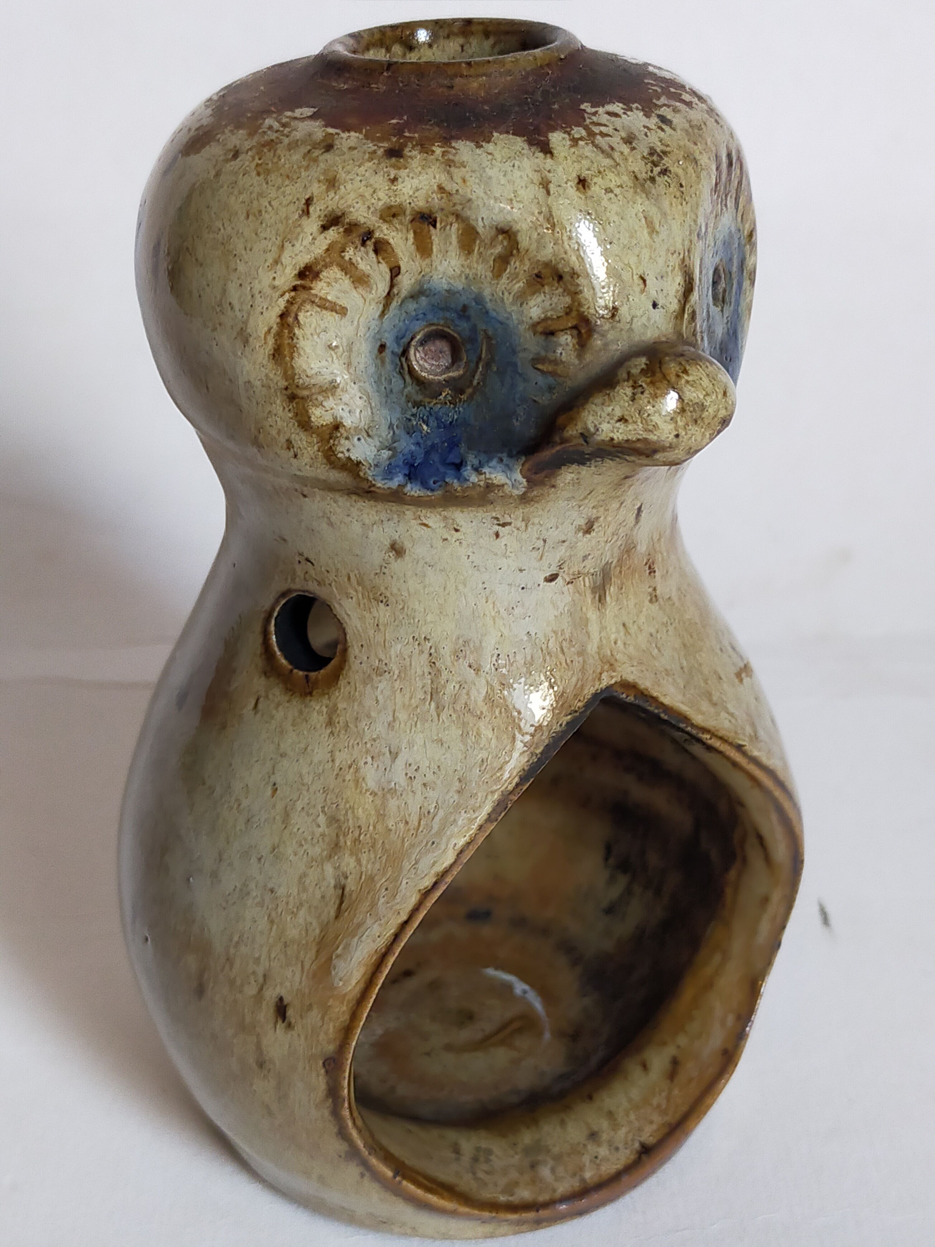 Candlestick "nice" ceramic potter vintage enamelled sandstone