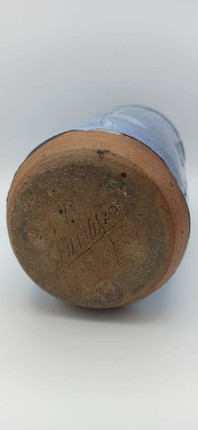 ​vase vintage en grès émaillé - bernard dal magro - céramique d'art