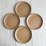 4 assiettes en grès moucheté vintage