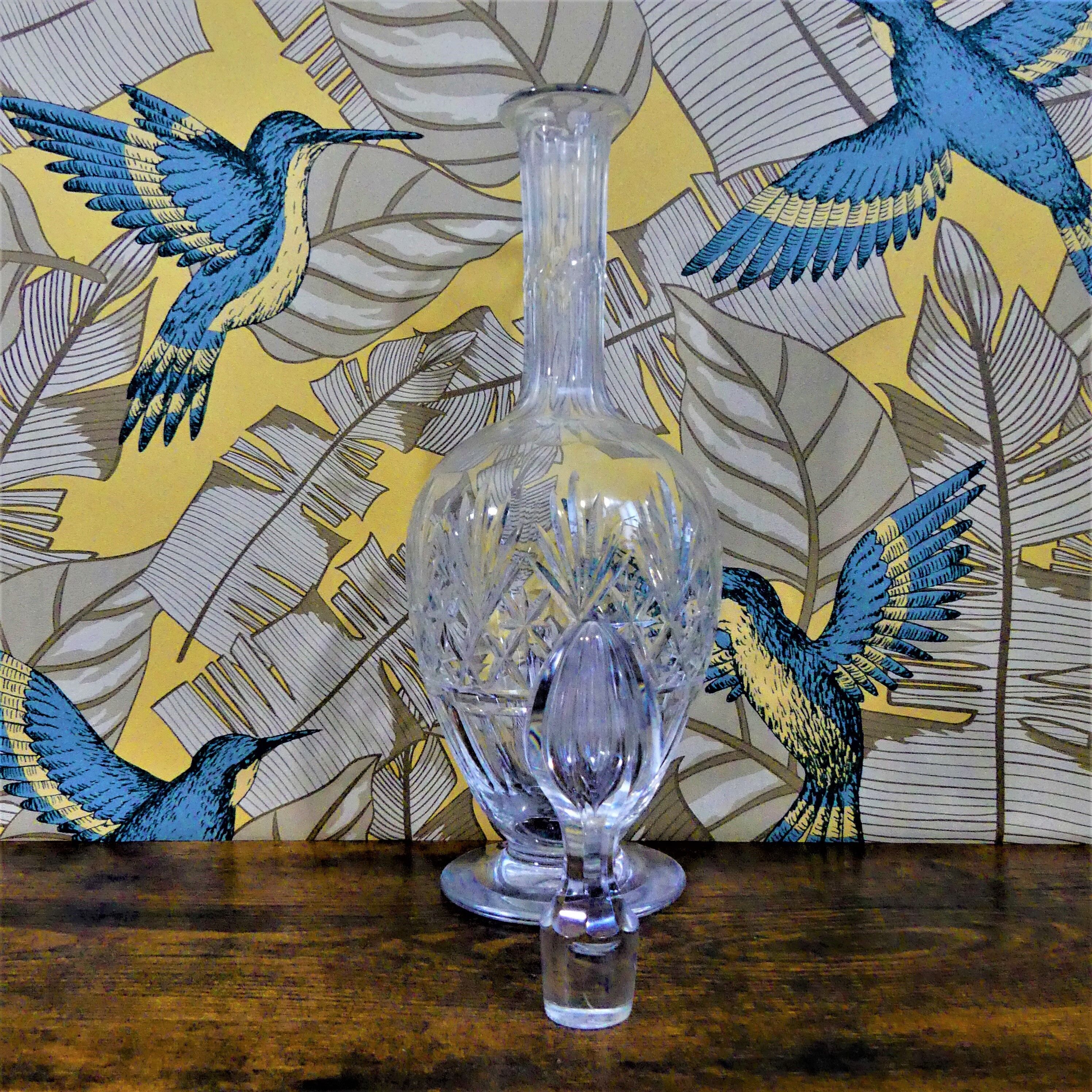 Antique carved crystal decanter - 60