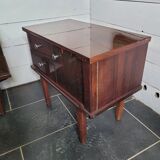 Pair of vintage 70s walnut bedside tables
