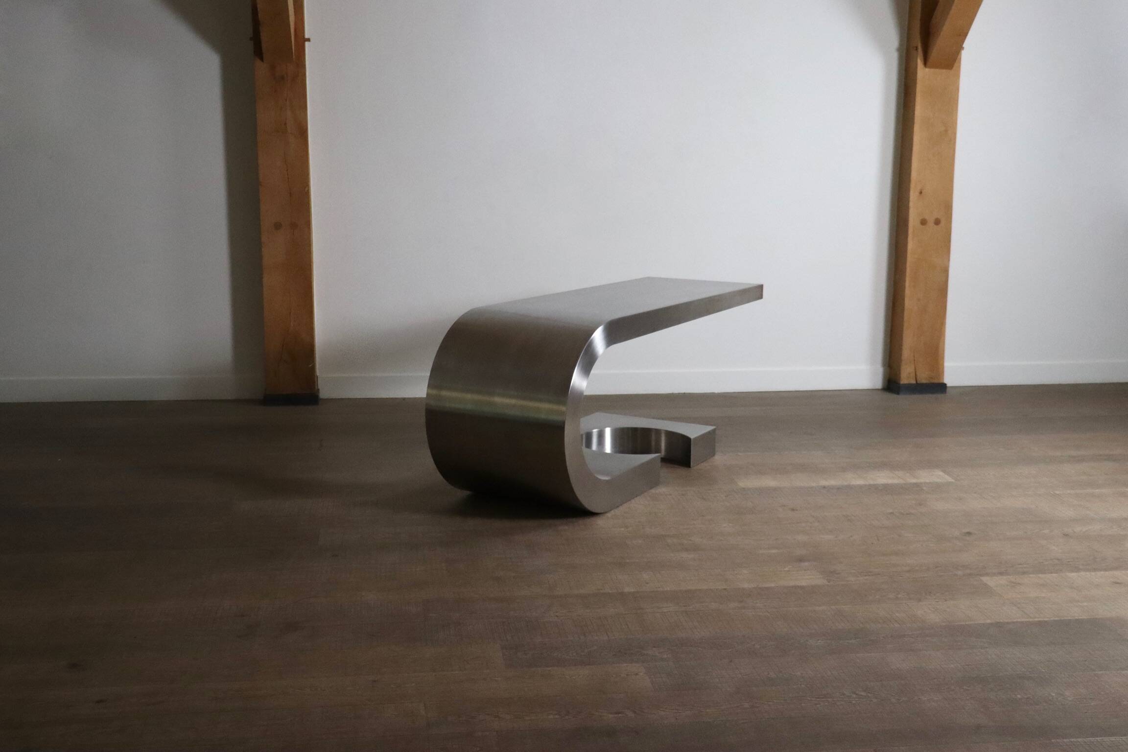 Rare Marzio Cecchi Steel Diapason Desk For Studio Most Firenze, 1970s