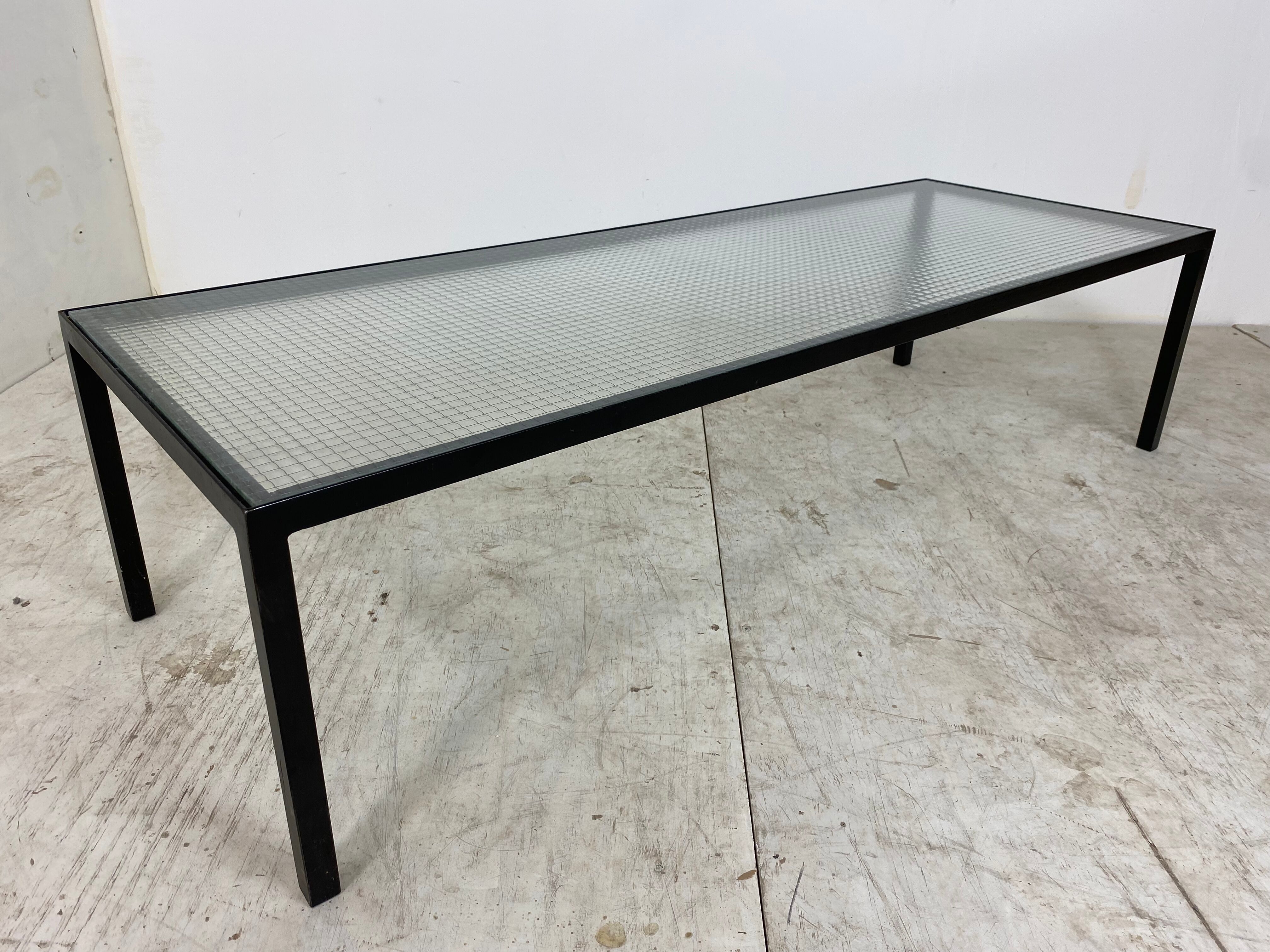 Table basse moderne Artimeta en verre et métal du milieu du siècle par Floris Fiedeldij pour Artimeta, années 1950