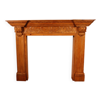 manteau de cheminée de style transition en hêtre -19° siècle