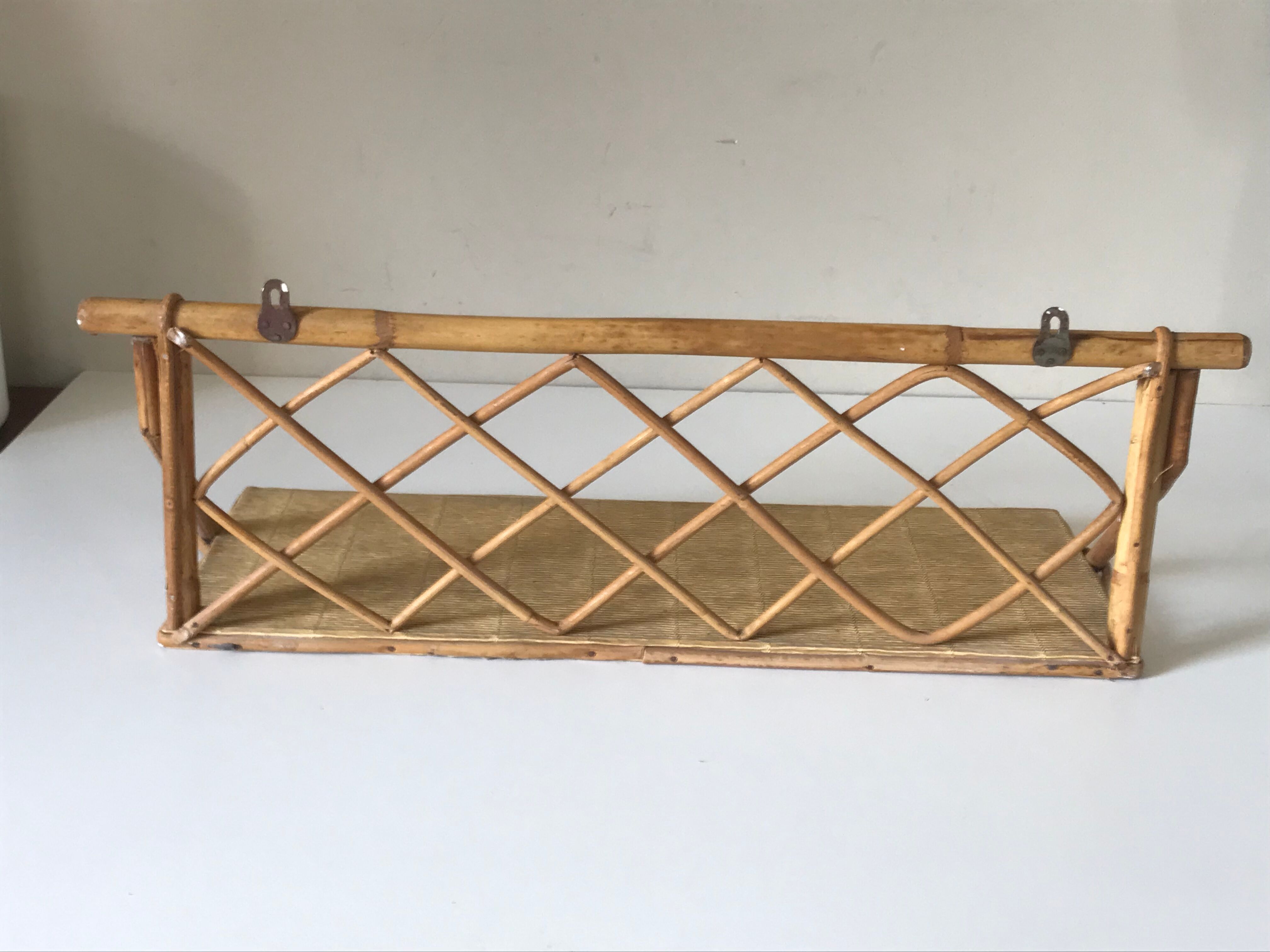 Vintage rattan shelf design 60 years