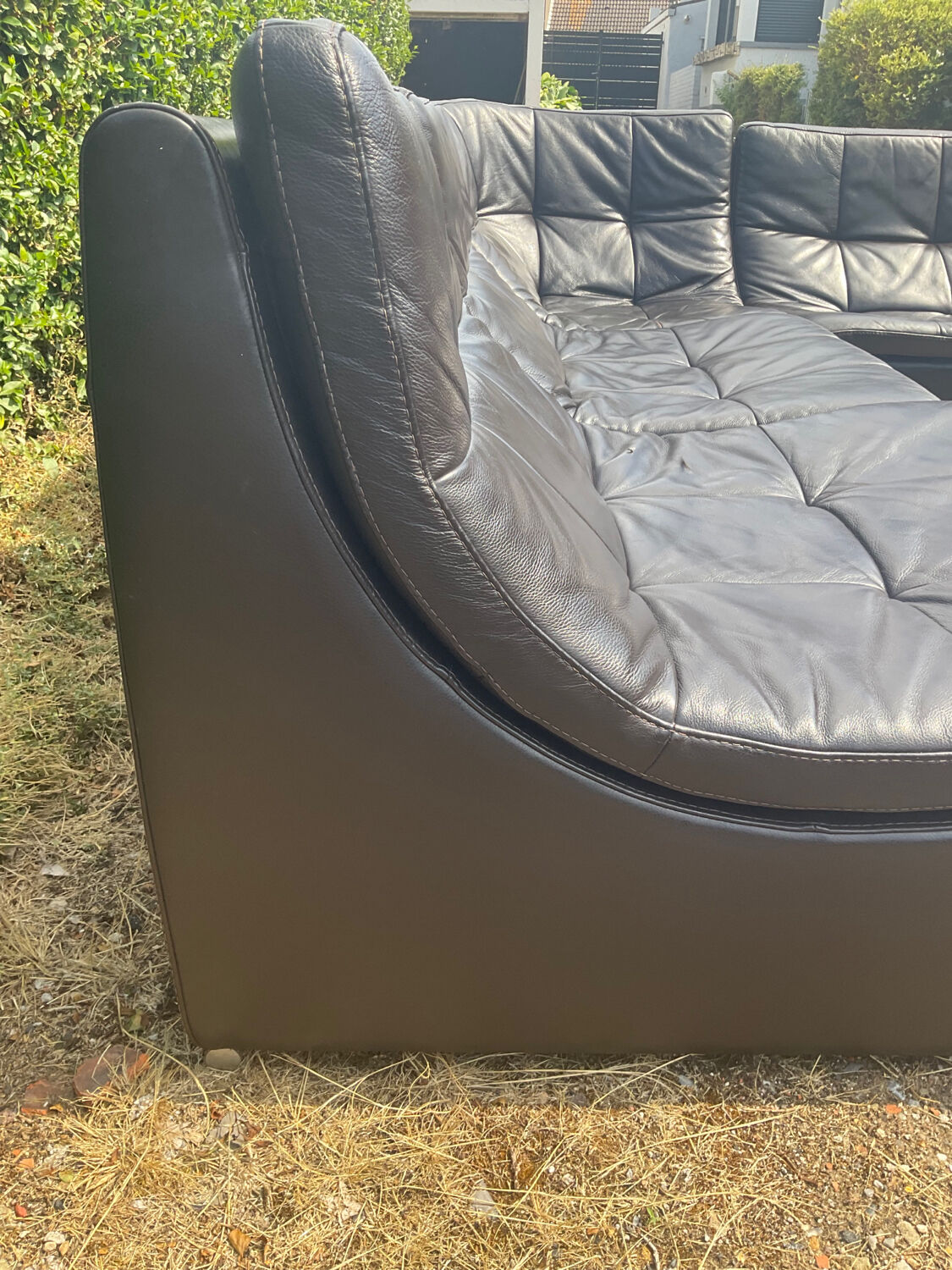 Incanto Italy modular corner sofa in brown leather