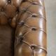 English cowhide leather Chesterfield 2-seater sofa in a luxurious colour