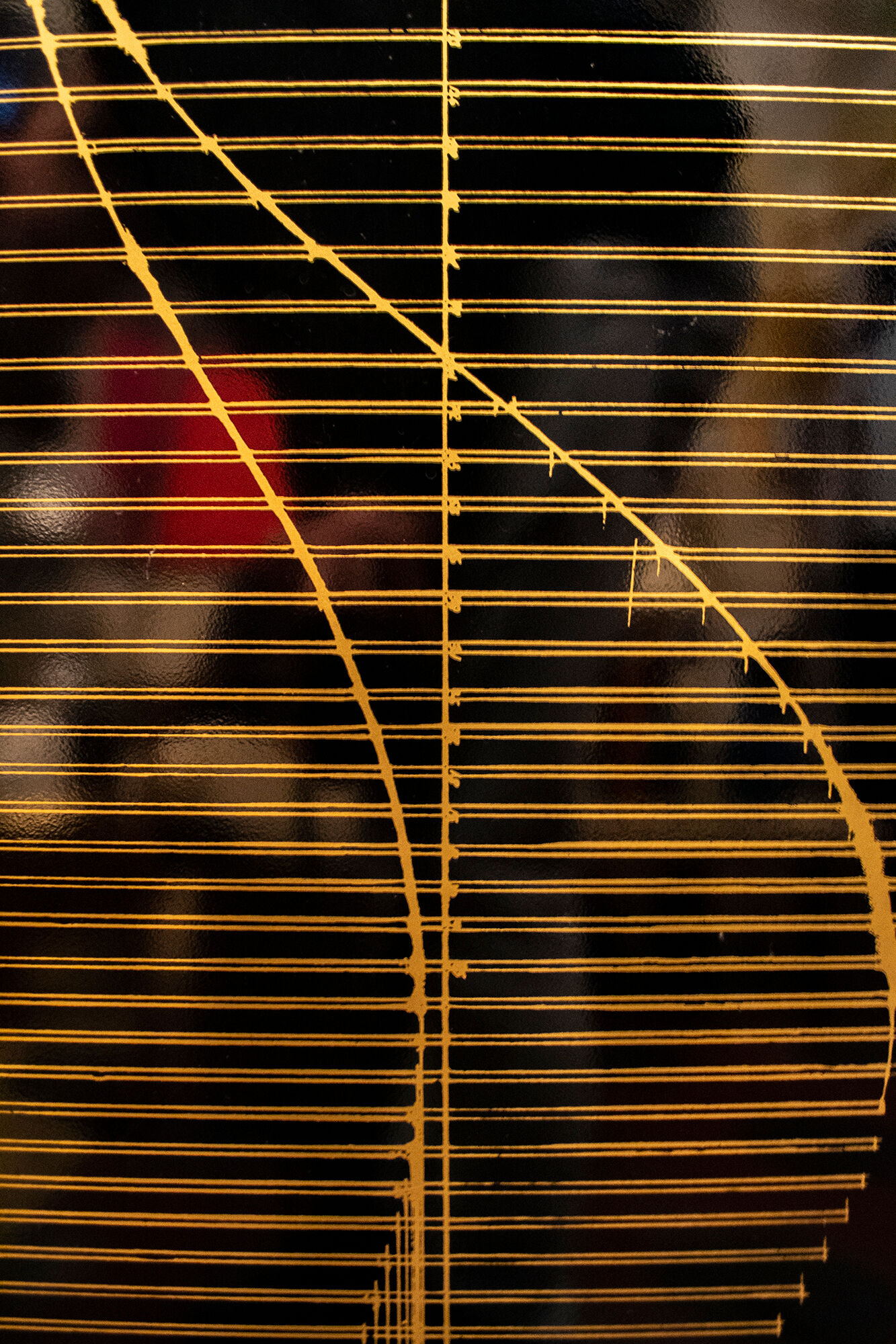 Lamp-sculpture produces the sound harp Model Harp by Alfredo Pizzo Greco for Zanotta Anni'70