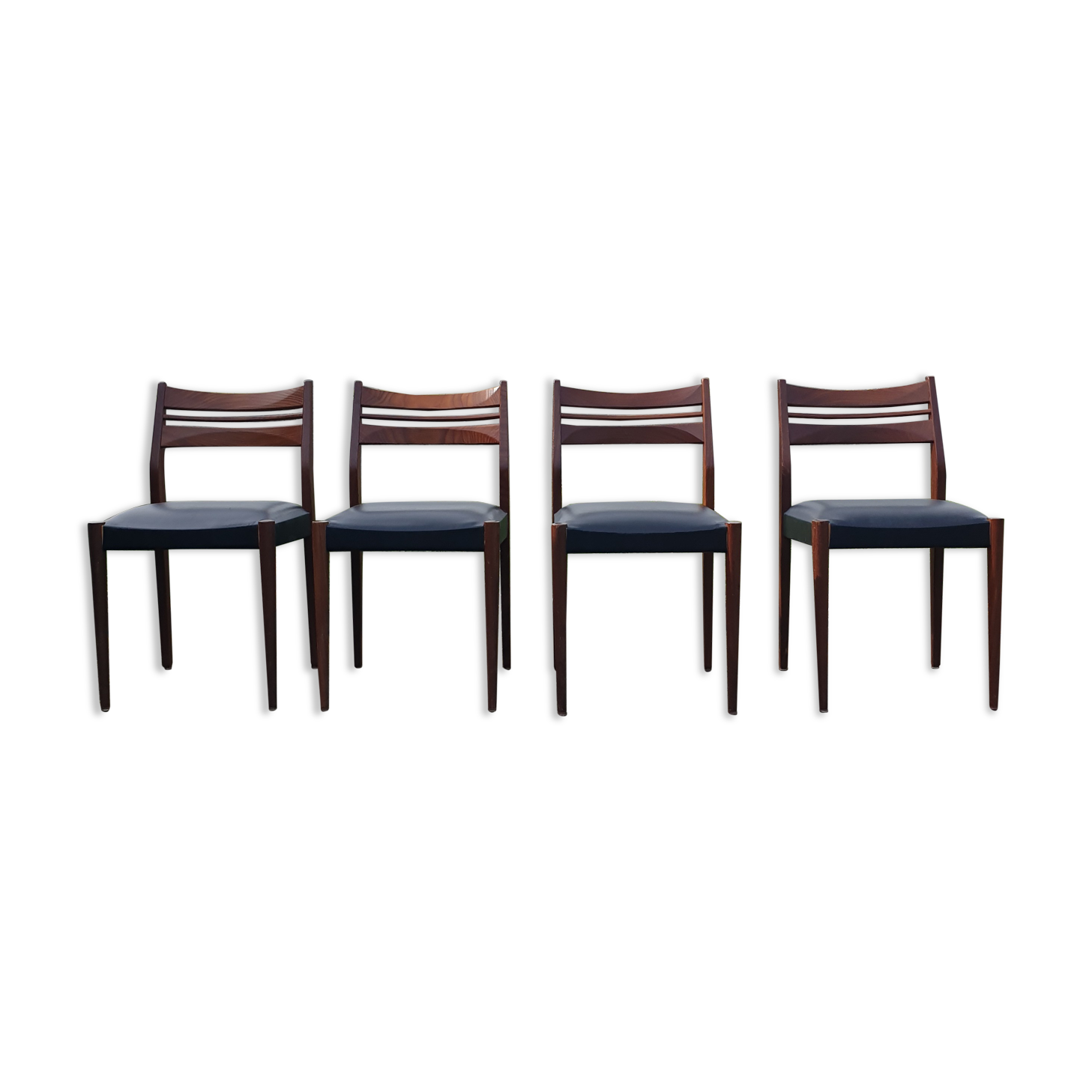 Lot 4 Scandinavian teak chairs vintage 60s