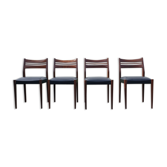 Lot 4 chaises teck scandinaves années 60 vintage