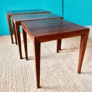 Three rosewood side tables by Séverin Hansen. Denmark 1965