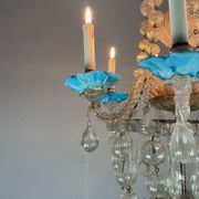 Venetian chandelier in murano glass, bag of pearls
