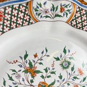 Set of 8 flat plates Gien model Rouen Sainfoin, 1990
