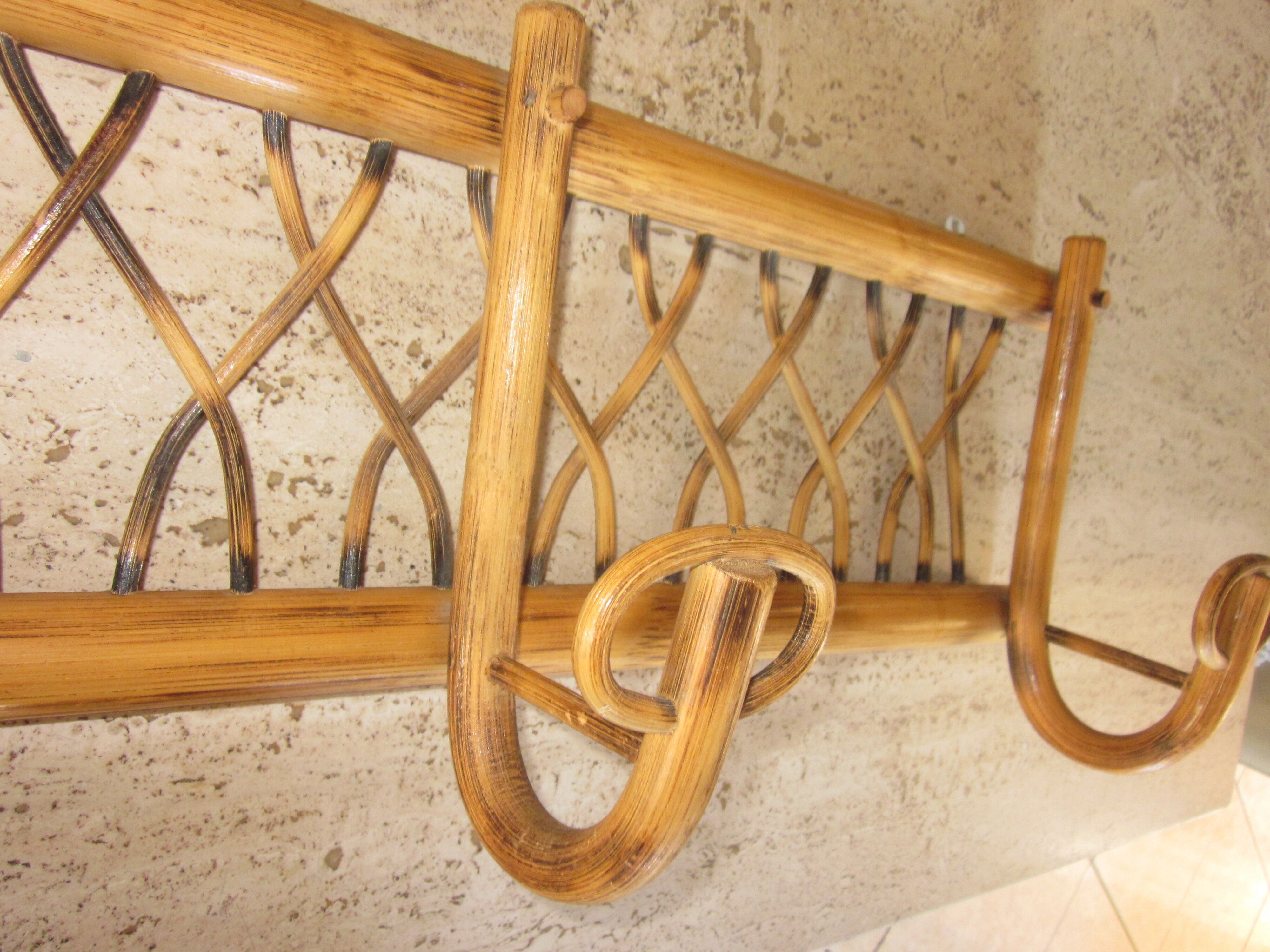 Rattan coat holder