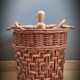 Wooden rattan basket