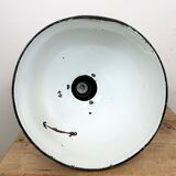 Set of 4 Industrial Bauhaus Black Enamel Pendant Lamps, 1960s