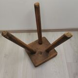 Tabouret bois ancien tripodes