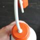Ancienne paire d'appliques design 70 orange forme d'ampoule vintage