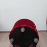 Pair of cabaret armchairs red velvet gold border