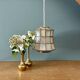 Vintage mother-of-pearl and brass lampshade pendant light