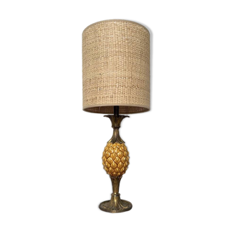 Ceramic and brass pineapple table lamp 1950