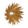 Miroir convexe en bois vintage en forme de soleil, doré, 46 cm