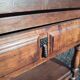 Antique solid wood side table with drawer