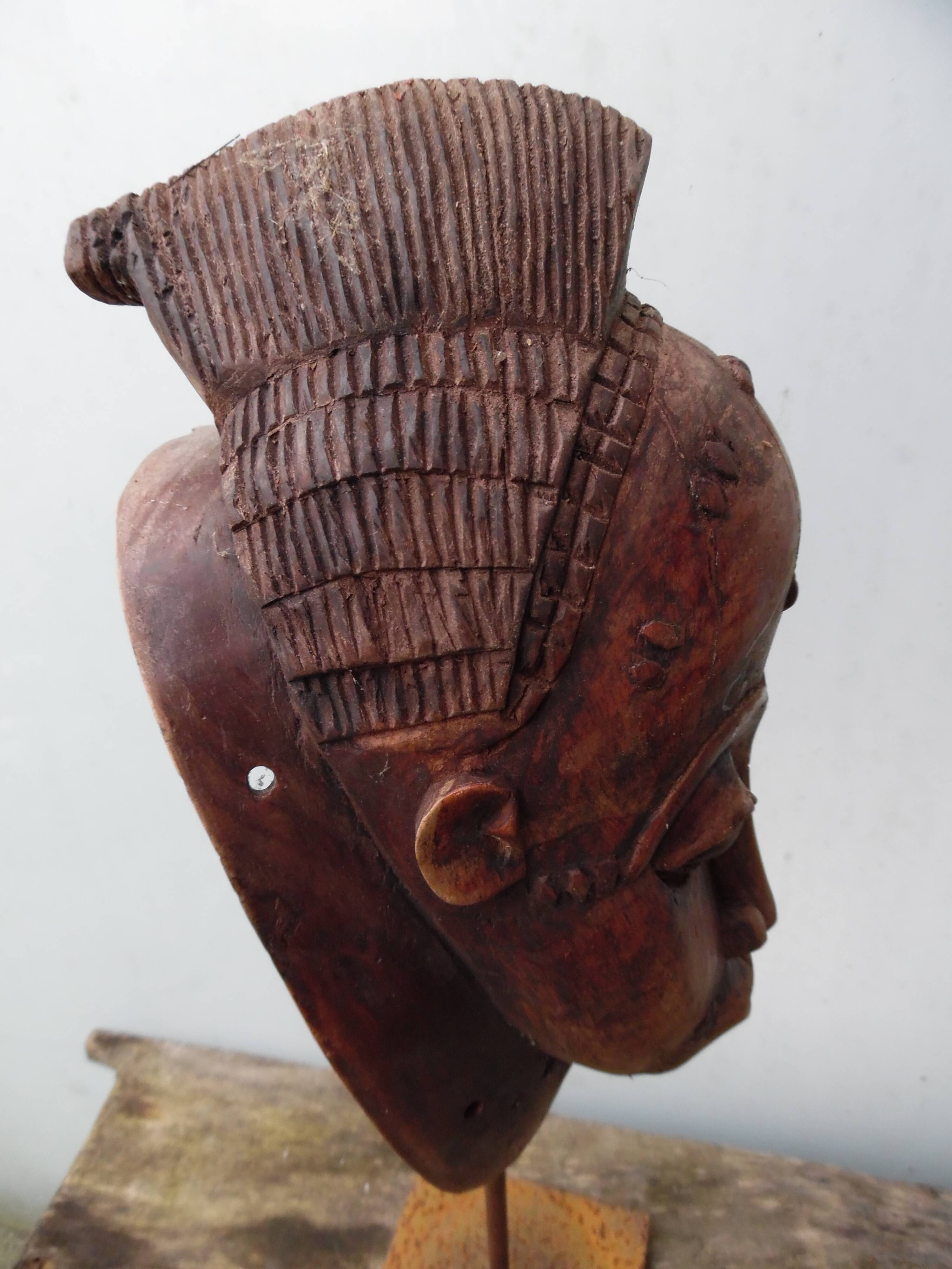 Baoulé wooden mask from Ivory Coast