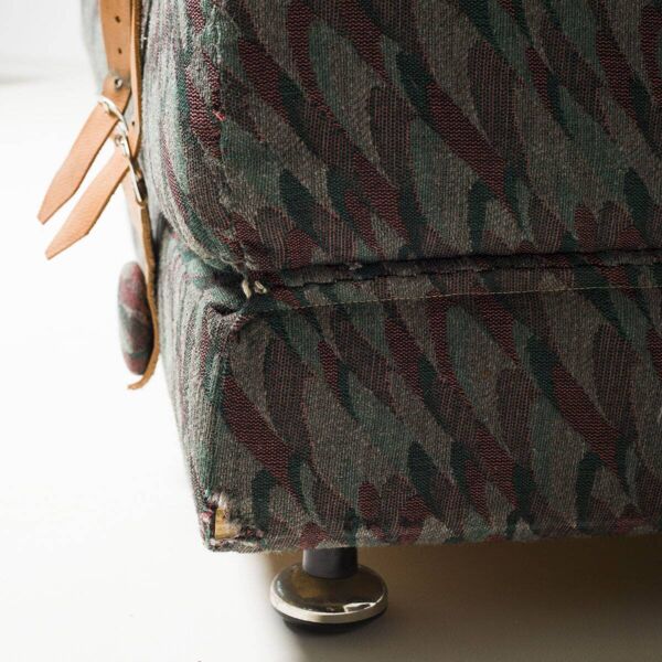 Chaise pliante modulaire, ancienne Tchécoslovaquie en tissu et cuir, années 1970