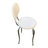 Chair for bathroom or child, chrome legs and curved vintage