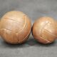 Pair of 1950s Czechoslovak Vintage Leather Medicine Balls