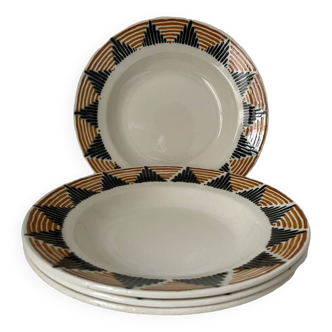 4 assiettes creuses Badonviller modèle étoile